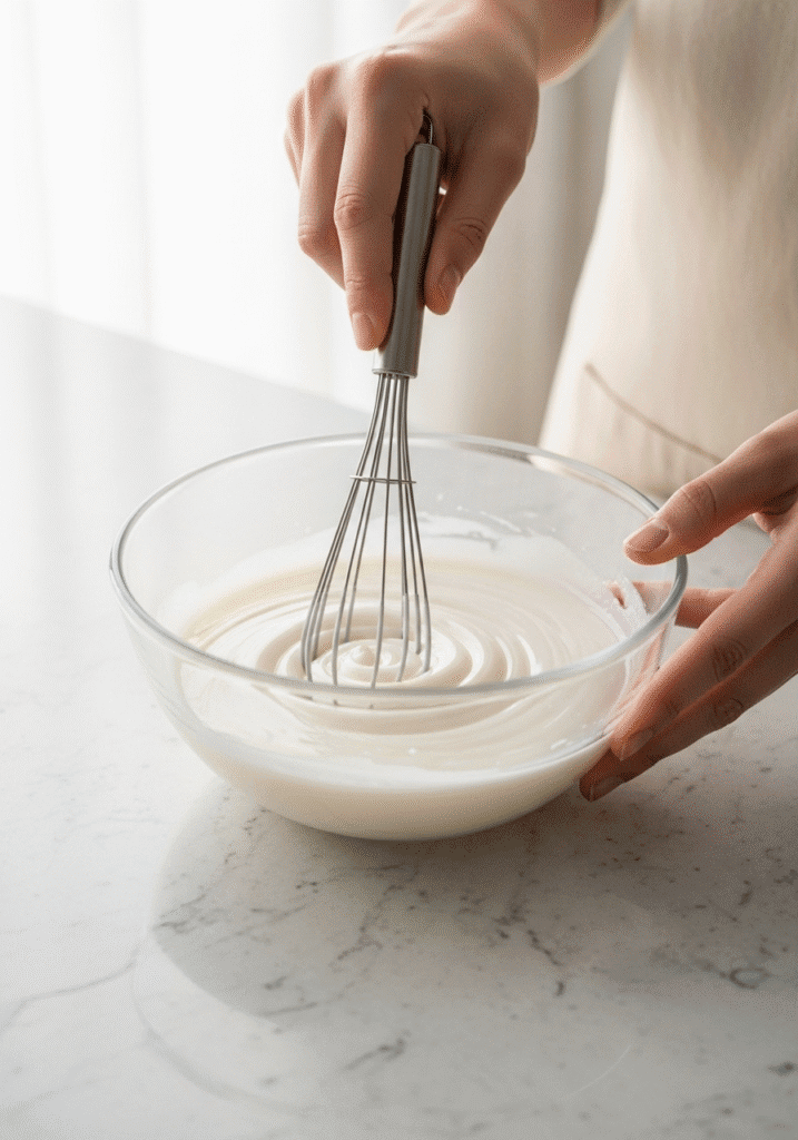 A-hand-using-a-small-whisk-to-mix-a-cornstarch-slurry-in-a-glass-bowl-a-quick-way-to-thicken-a-sauce.