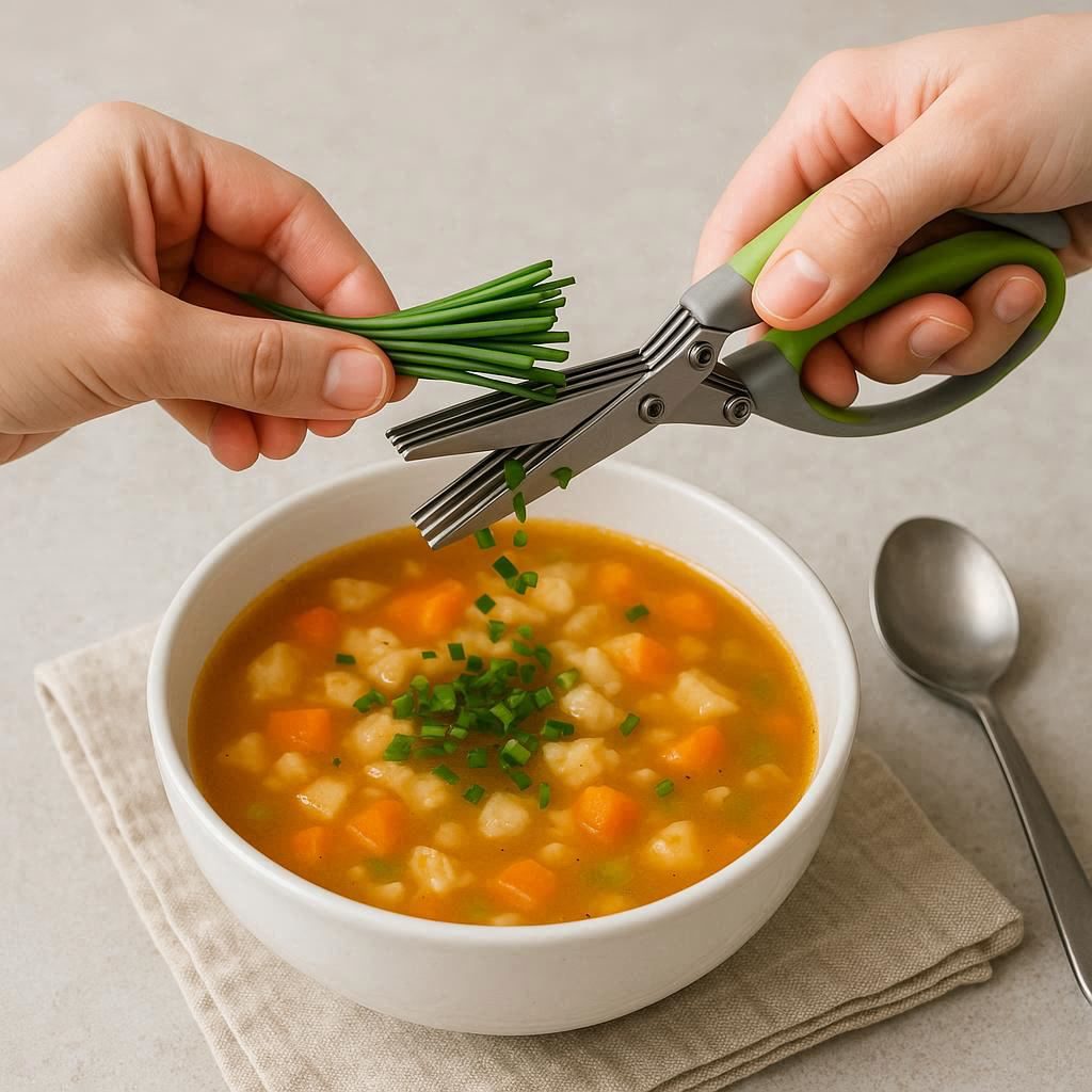 Herb Scissors with Cleaning Comb: Cut Fresh Herbs in Seconds