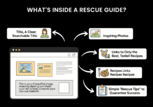 An-infographic-showing-the-structure-of-a-recipe-roundup-post-highlighting-the-clear-title-helpful-intro-and-links-to-tested-recipe.