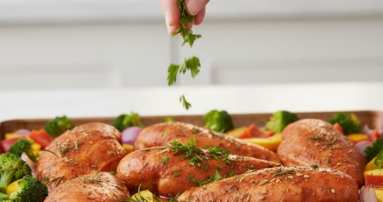 Easy Lemon Herb Chicken and Veggies.